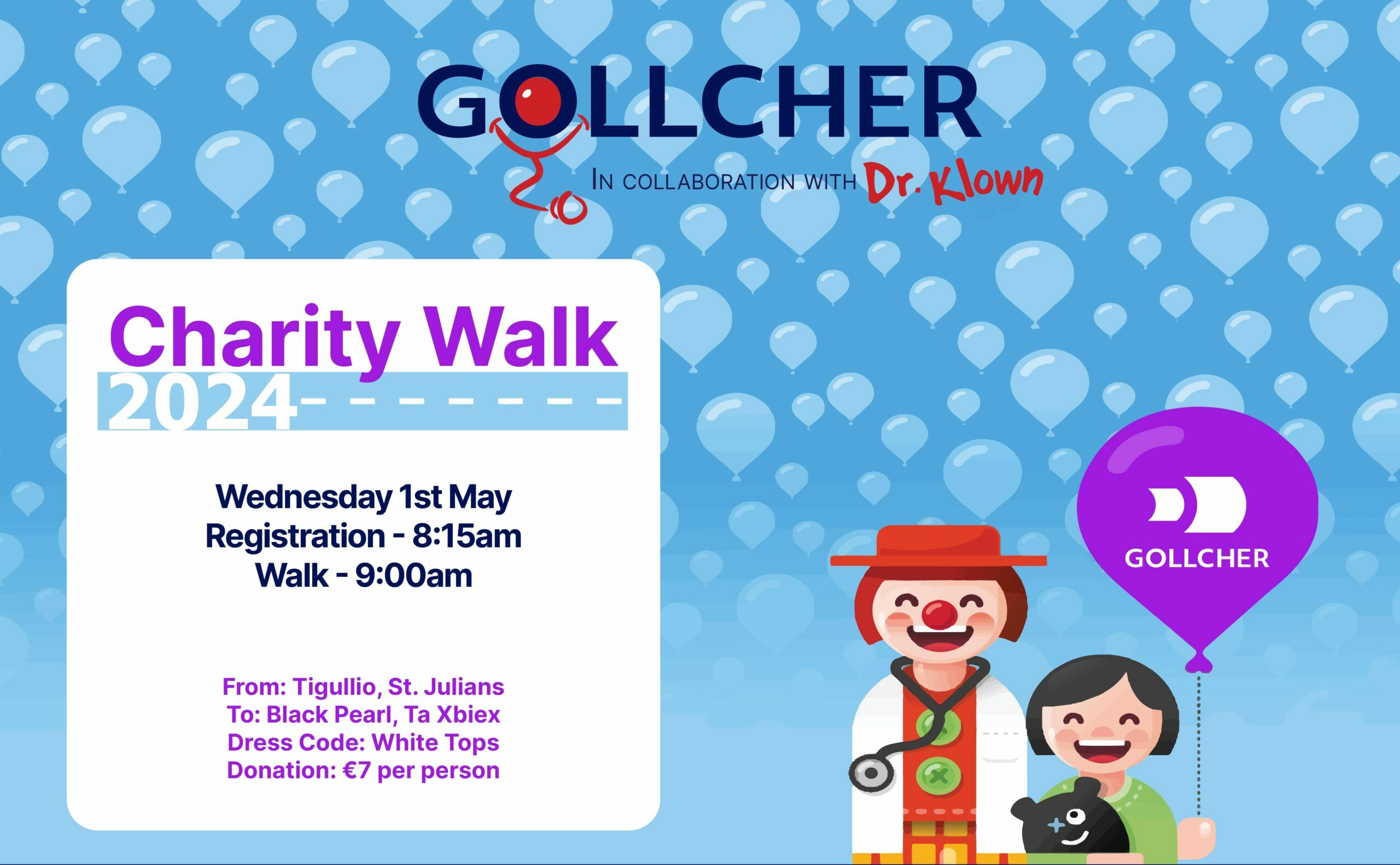 Gollcher Charity Walk in aid of Dr Klown