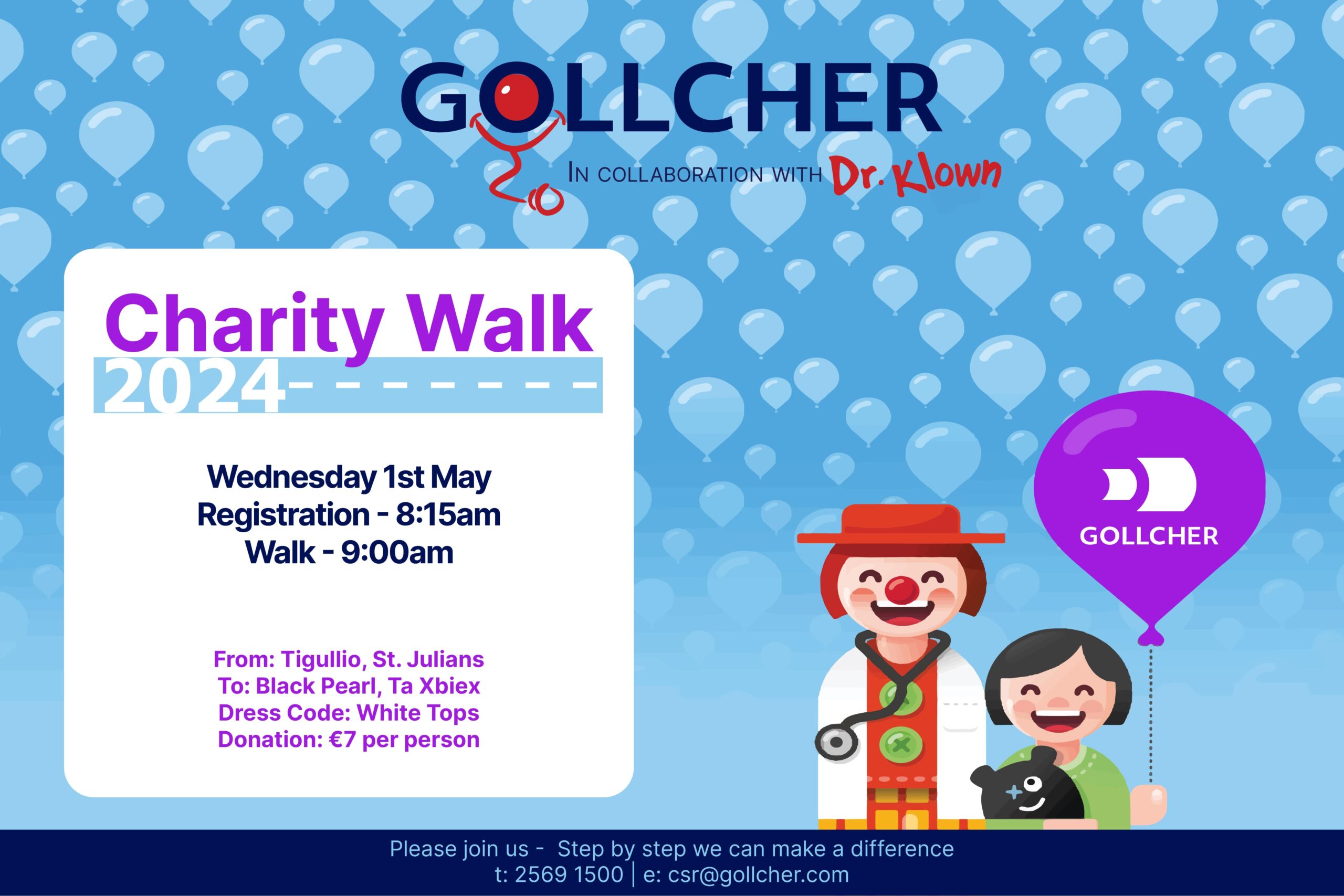Gollcher Charity Walk in aid of Dr Klown